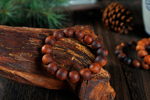 降真香手串，黑油麻丝料，15mm 商品图6