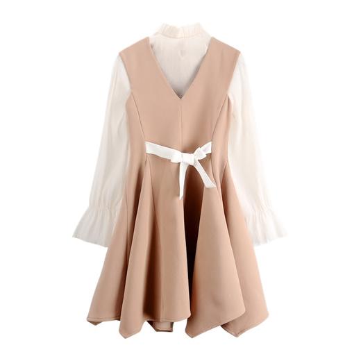 金蘑菇菇小仙女需备的少女心泡泡纱袖子连衣裙