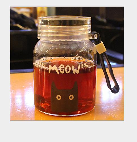 【办公室用品】。创意卡通迷你猫咪提绳透明玻璃杯子男女学生便携果汁柠檬随手水杯 商品图5