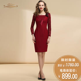 【特惠】YIQU | “国色天香”造型连身裙（烫钻款）PT