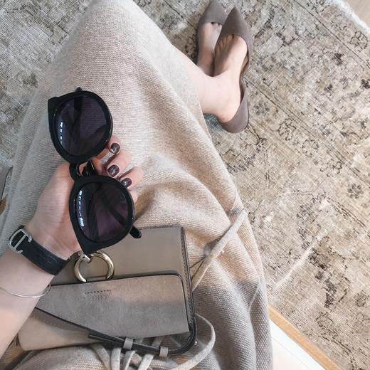 金蘑菇菇 针织连衣裙控 一字领chic简约设计全羊毛腰带 商品图1