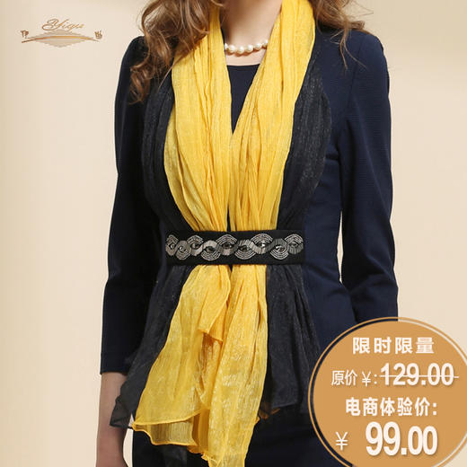 【特惠】YIQU | 伊曲·“玻璃花”造型双色围巾 商品图0