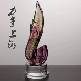 古法琉璃奖杯水晶定制纪念品舞蹈比赛奖杯奖品年会创意表彰用品