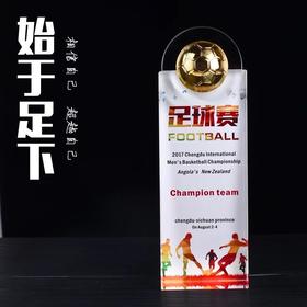 高档水晶奖杯定制创意足球比赛奖杯运动会冠军颁奖彩印定做