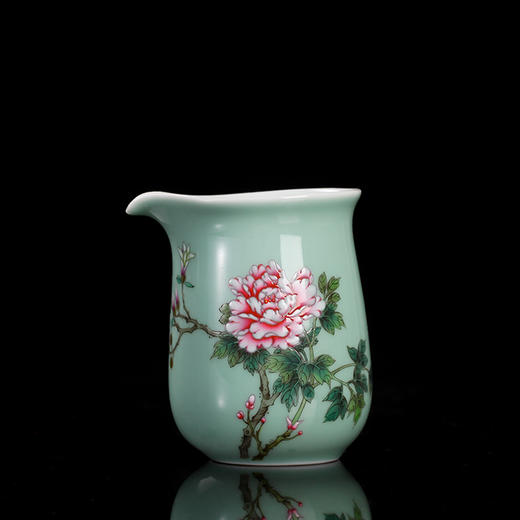 豆青粉彩花开富贵石榴杯6头茶具 商品图2