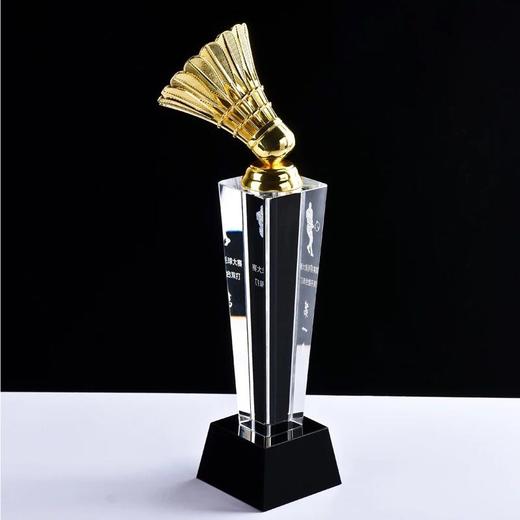 高档羽毛球比赛奖杯定制创意运动会水晶杯定做制作体育颁奖刻字 商品图1