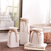 【装饰品】白色陶瓷花瓶三件套带麻绳蝴蝶结文艺小清新花器摆件中号 商品缩略图1