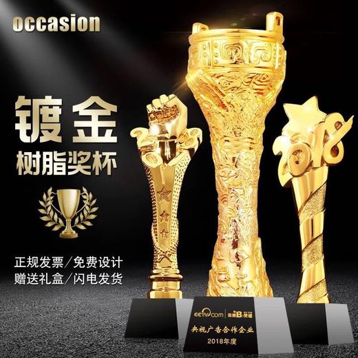奖杯定制定做高档优秀员工奖品创意金属奥斯卡小金人冠军奖杯刻字 商品图0