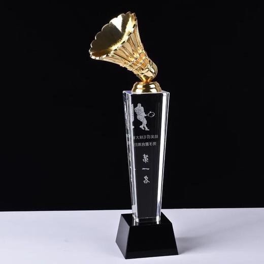 高档羽毛球比赛奖杯定制创意运动会水晶杯定做制作体育颁奖刻字 商品图2
