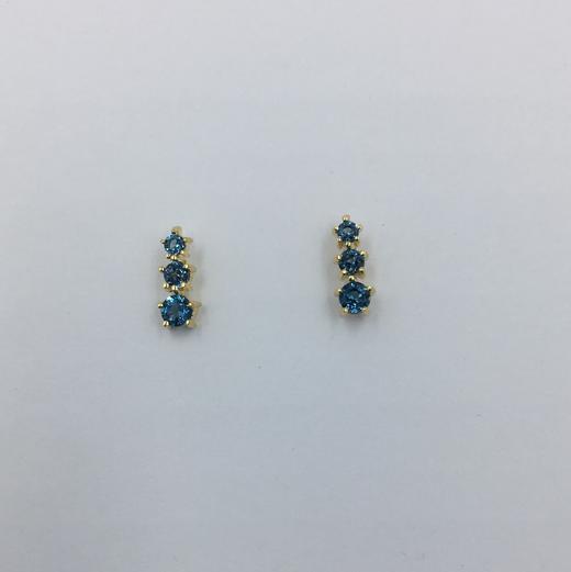 北京仓｜TASHI-London Blue-天然托帕石 耳钉［加拿大设计师］ 商品图1