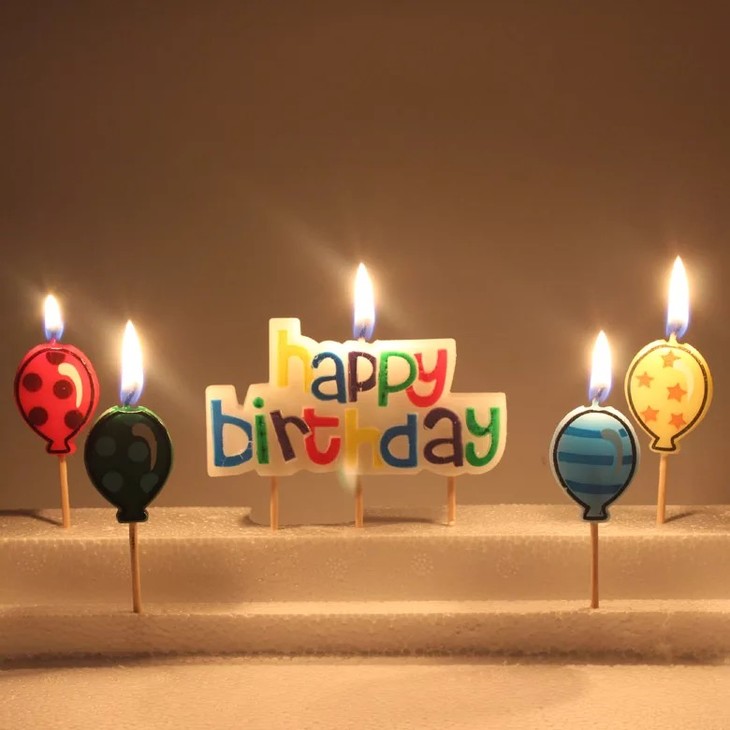 happybirthday缤纷彩色气球生日蜡烛