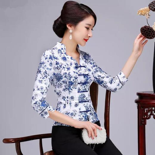 时尚民族风，改良修身七分袖大码旗袍两件套HH-17712 商品图3