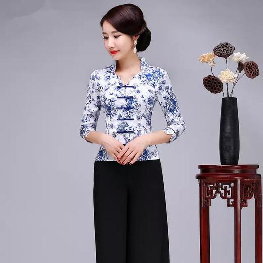 时尚民族风，改良修身七分袖大码旗袍两件套HH-17712 商品图1