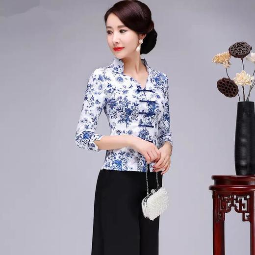 时尚民族风，改良修身七分袖大码旗袍两件套HH-17712 商品图2