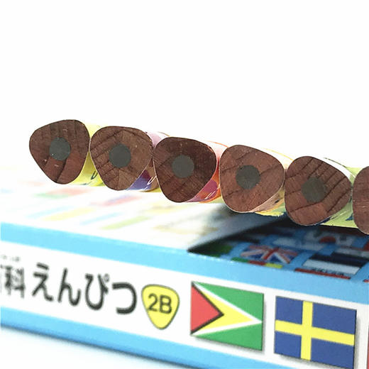 日本 Kutsuwa 国旗大百科 趣味学生木杆铅笔 B/2B 商品图3