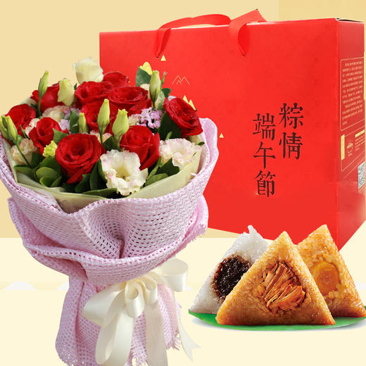 【端午送好礼】端午玫瑰康乃馨花束粽子礼盒送领导长辈探访探望高考寓意高中 商品图2