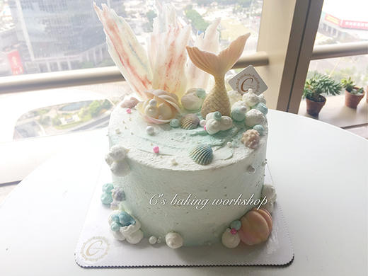 梦幻美人鱼场景 忌廉蛋糕（默认自提，收费配送请联系客服） 商品图0