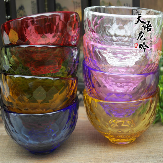 大号七彩玻璃 琉璃供杯/八供杯/水碗 水杯 8个/套 商品图0