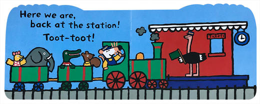 英文原版 小鼠波波系列 Maisy's Train: A Maisy Shaped Board Book 交通工具造型绘本 低幼儿童启蒙纸板书 撕不烂 2-3-4-5岁 商品图4