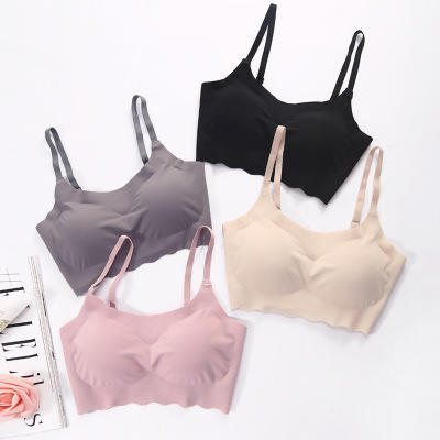 超舒服 会呼吸的空气无痕冰丝内衣 点胶无痕一片式无钢圈文胸睡眠