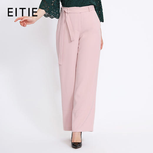 EITIE爱特爱女装早秋裤腰系带修身宽松阔腿裤休闲裤5705418 商品图1