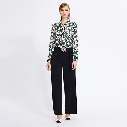 EITIE爱特爱女装早秋裤腰系带修身宽松阔腿裤休闲裤5705418 商品图2