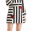EITIE爱特爱女装夏季新款拼接撞色直筒绣花半身裙百搭小短裙5506213 商品缩略图4