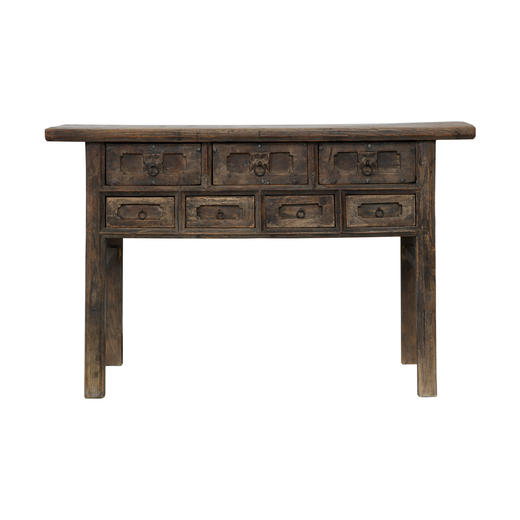 清晚期榆木明清老家具七屉桌多屉柜玄关桌QQ14080068 Antique Elm wood Table with 7 drawers 商品图1
