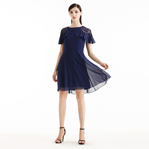 EITIE爱特爱女装夏季假披肩飞飞袖短款A字裙连衣裙夏55072115 商品图3