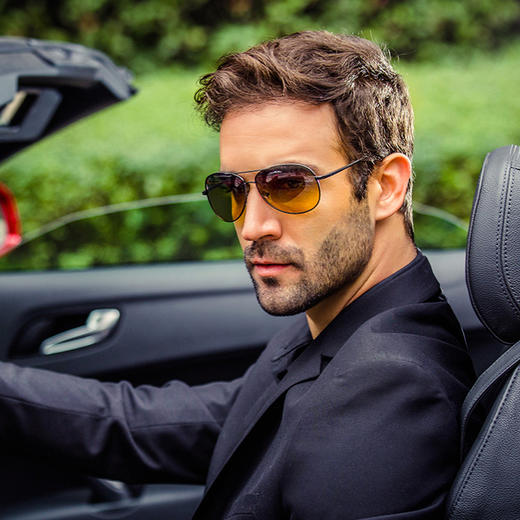 陌龙 开车日夜两用开启偏光驾驶镜男女高清偏光镜时尚蛤蟆镜反光高清 商品图0