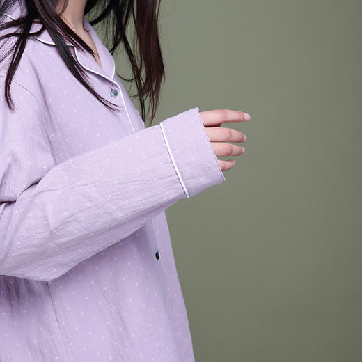 全棉双层纱基础套装 粉紫色女款 商品图3