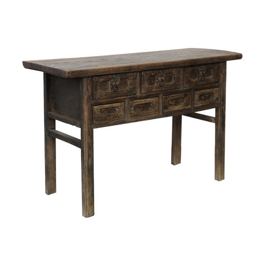 清晚期榆木明清老家具七屉桌多屉柜玄关桌QQ14080068 Antique Elm wood Table with 7 drawers 商品图2