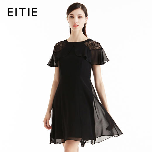 EITIE爱特爱女装夏季假披肩飞飞袖短款A字裙连衣裙夏55072115 商品图1