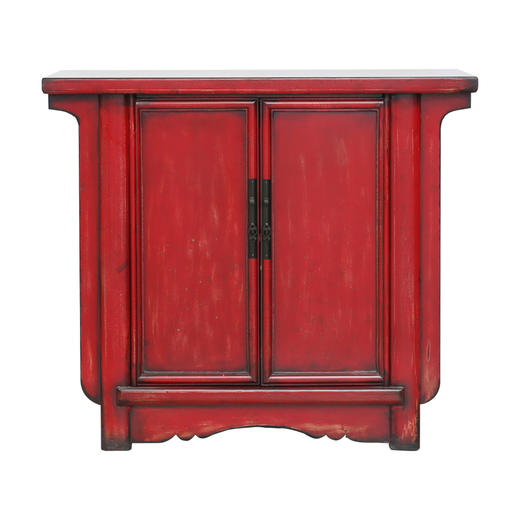 新仿榆木新中式红漆柜二门柜小柜QB18040038 Newly made Elm wood Small red cabinet 商品图1