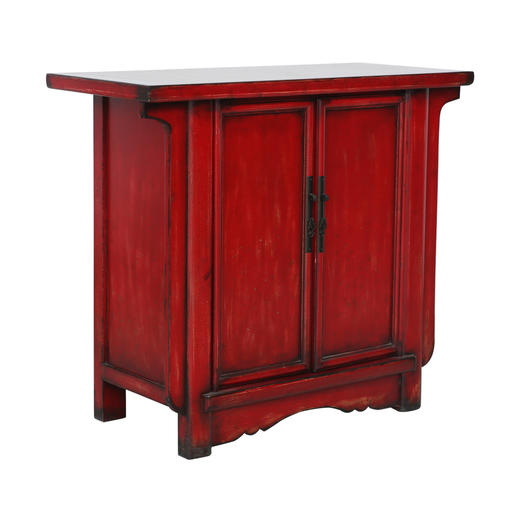 新仿榆木新中式红漆柜二门柜小柜QB18040038 Newly made Elm wood Small red cabinet 商品图2