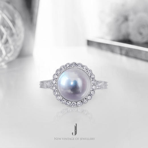 JULEE JULEE【简·珍珠】 18K白金珍珠钻石戒指 商品图0