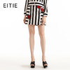 EITIE爱特爱女装夏季新款拼接撞色直筒绣花半身裙百搭小短裙5506213 商品缩略图0