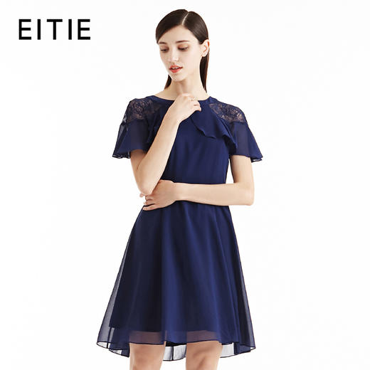 EITIE爱特爱女装夏季假披肩飞飞袖短款A字裙连衣裙夏55072115 商品图0