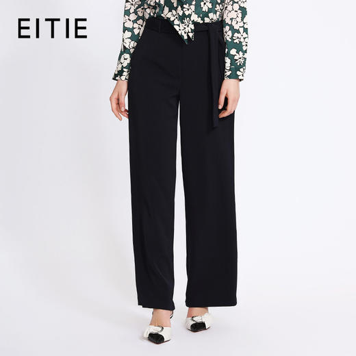EITIE爱特爱女装早秋裤腰系带修身宽松阔腿裤休闲裤5705418 商品图0