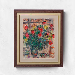 伽罗 JALO 挂画-夏加尔-桌上花瓶 P035（预计10天内发货）