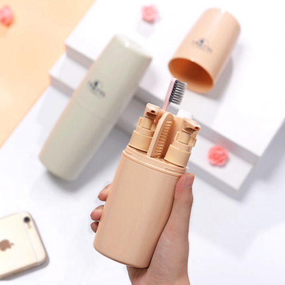 【原创设计 合理分区 大容量收纳 一杯搞定】旅行洗漱杯 分装瓶便携洗漱盒 旅游必备，