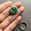 高冰种阳绿翡翠如意戒指吊坠两用18k白金钻石镶嵌 商品缩略图7