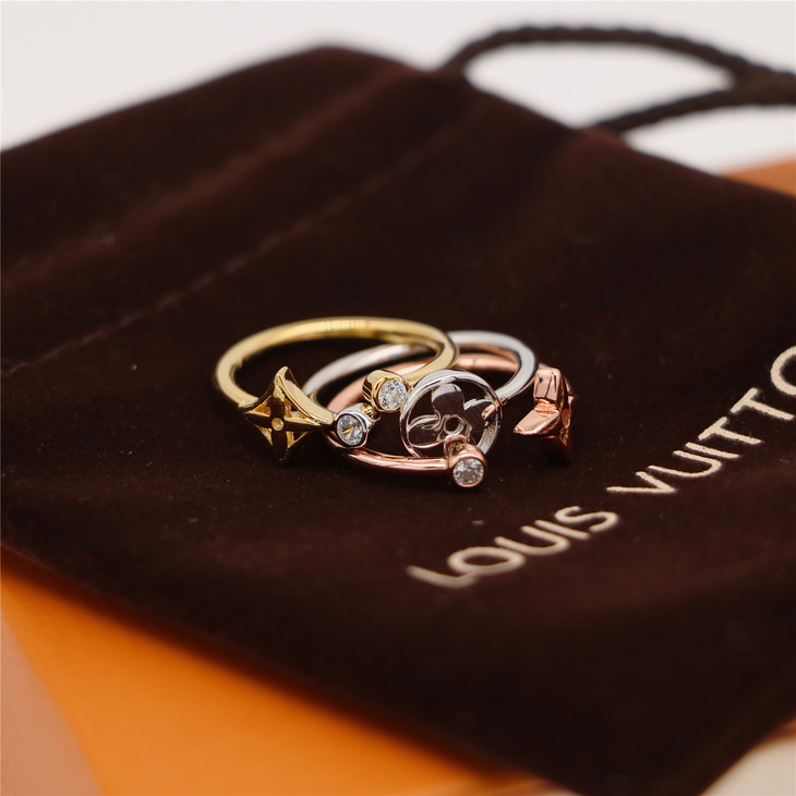 编码lvj00070lv老花三金三件套925纯银戒指指环