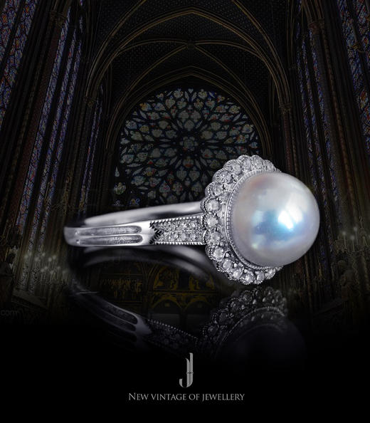 JULEE JULEE【简·珍珠】 18K白金珍珠钻石戒指 商品图2