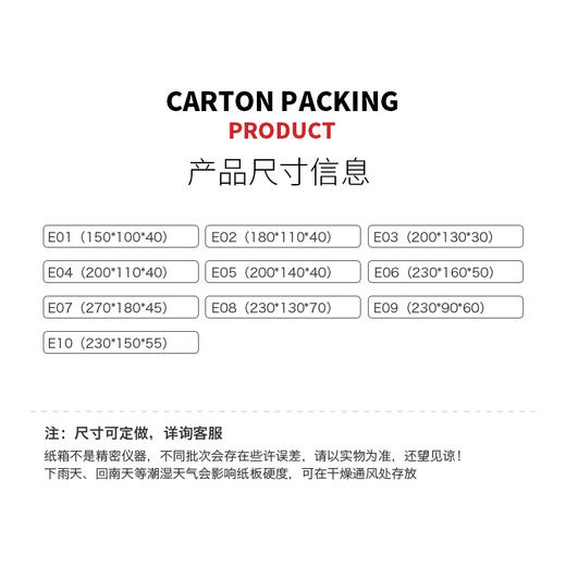 【大包】3层加硬 E瓦/B瓦 飞机盒W1~E11  F03~F35 商品图5