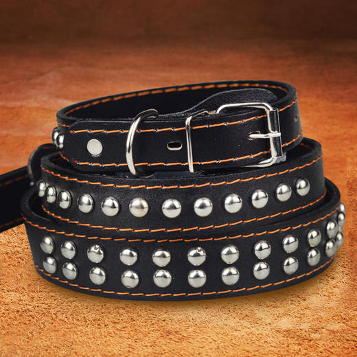 【清仓中】宠物牛皮脖圈项圈脖套 牛皮牵引绳狗绳子狗链子用品 商品图1