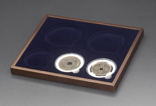 【实木泉匣】黑胡桃双层实木喷绒钱币收藏盒(SR) 商品图7