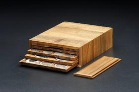 【实木泉匣】香樟木五层泉函(精品圆盒裸币钱币收藏盒)(5MH)