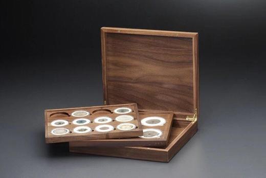 双层黑胡桃实木托盘式钱币收藏盒（SH丁酉年新款） 商品图3