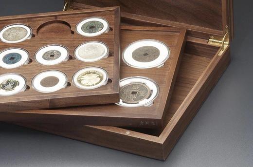 双层黑胡桃实木托盘式钱币收藏盒（SH丁酉年新款） 商品图6